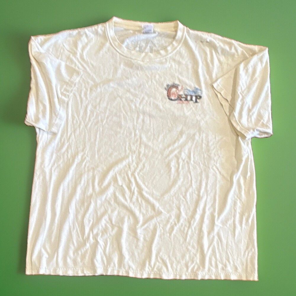 BIG & TALL Mens Buffalo Chip 2009 Get A Leg Up Thrashed Tshirt Size 3XL Beige